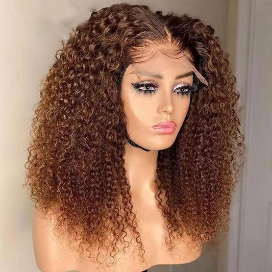 18” Brown 5x5 Closure Wig -  Jerry Curly