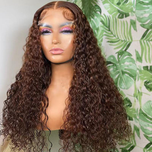 24” Brown Curly 13x4 Frontal Wig