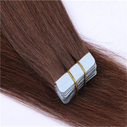 Brown Silky Straight Tape-Ins